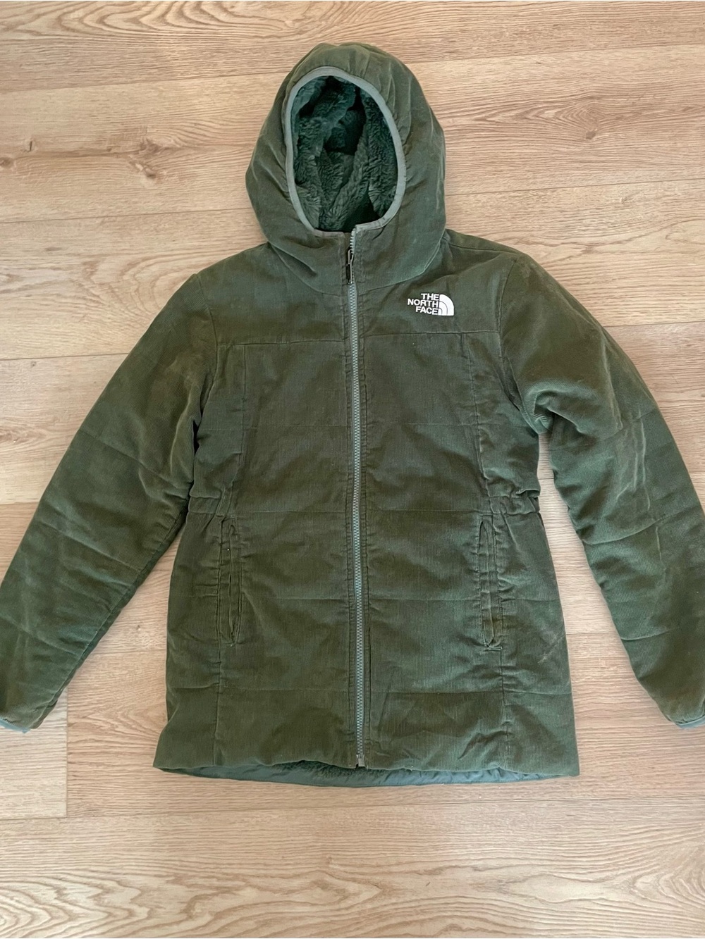 The North Face Girls Olive Hooded Reversible Warm Water resistant Coat